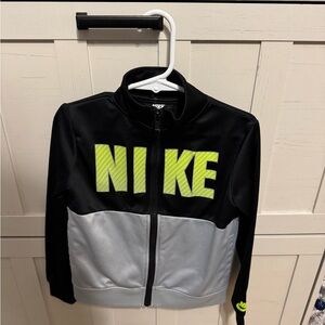Nike Kids Black and Silver Jacket with Neon Accents